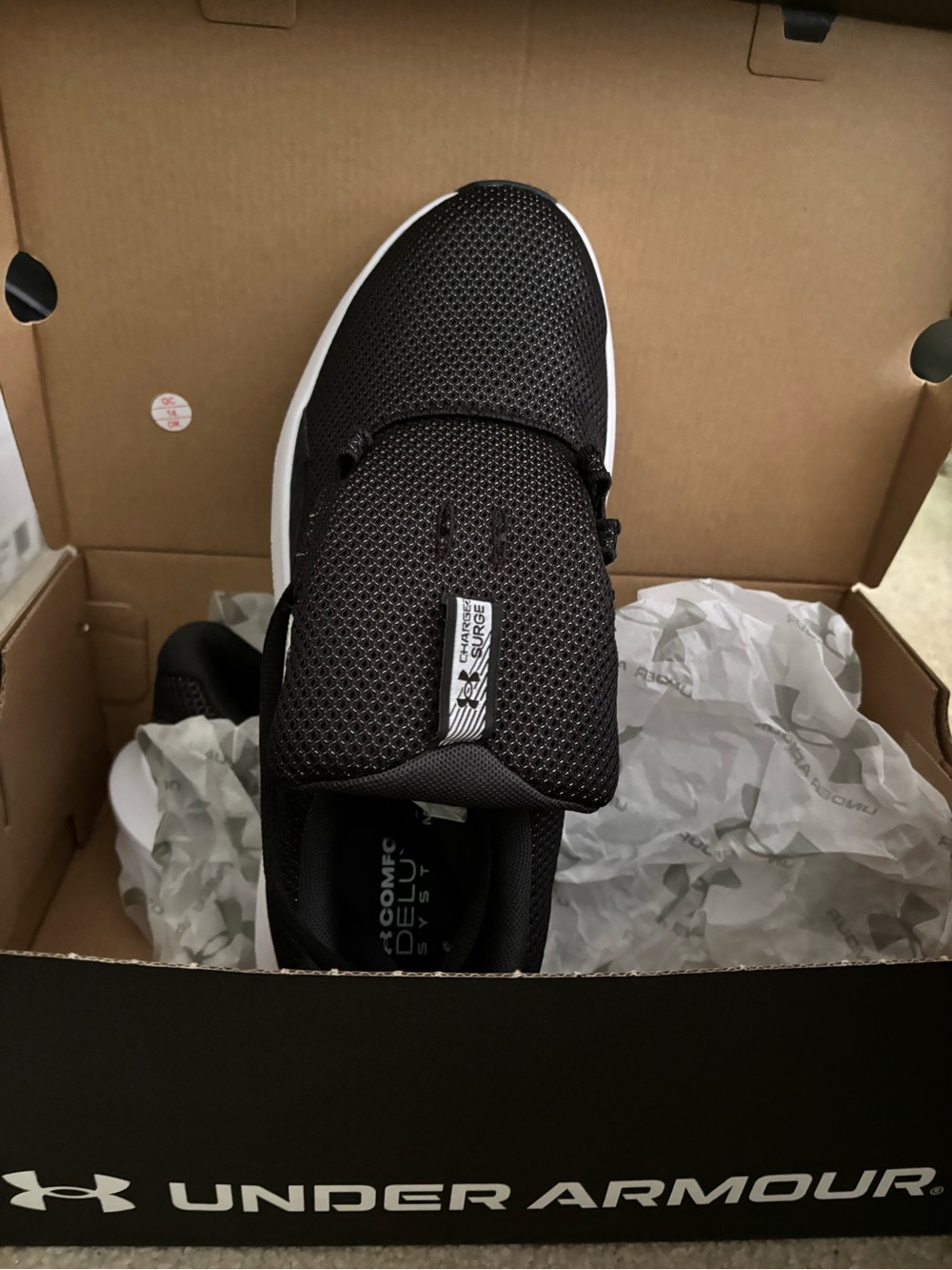 Under Armour Men’s Black & White Slip-On Athletic Sneakers